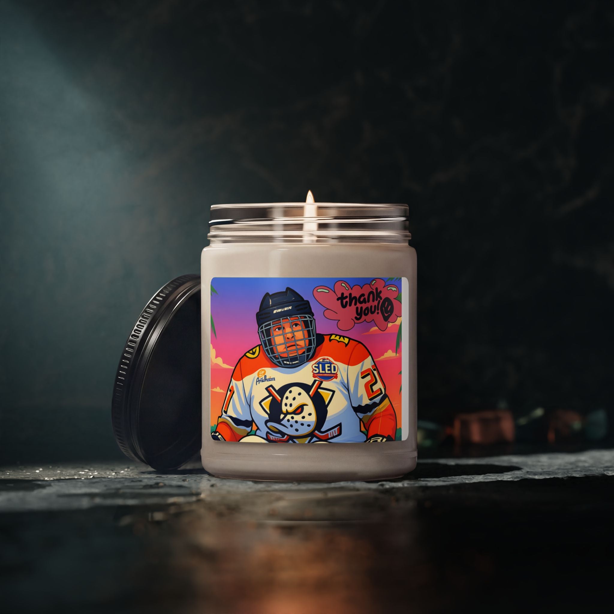 Hockey Player 'Thank You' Scented Soy Candle, 9oz