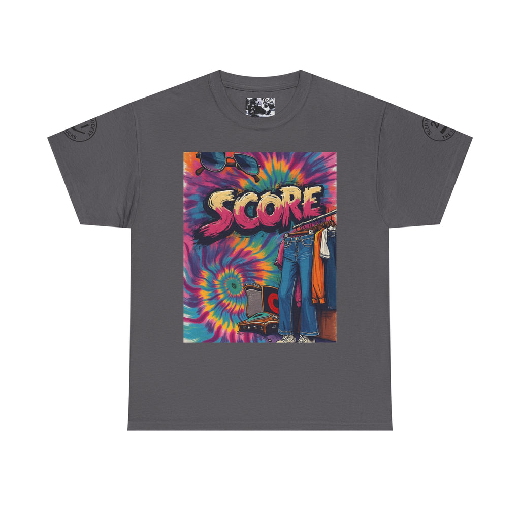 Score Tie-Dye Graphic Tee — Retro Skateboard Streetwear