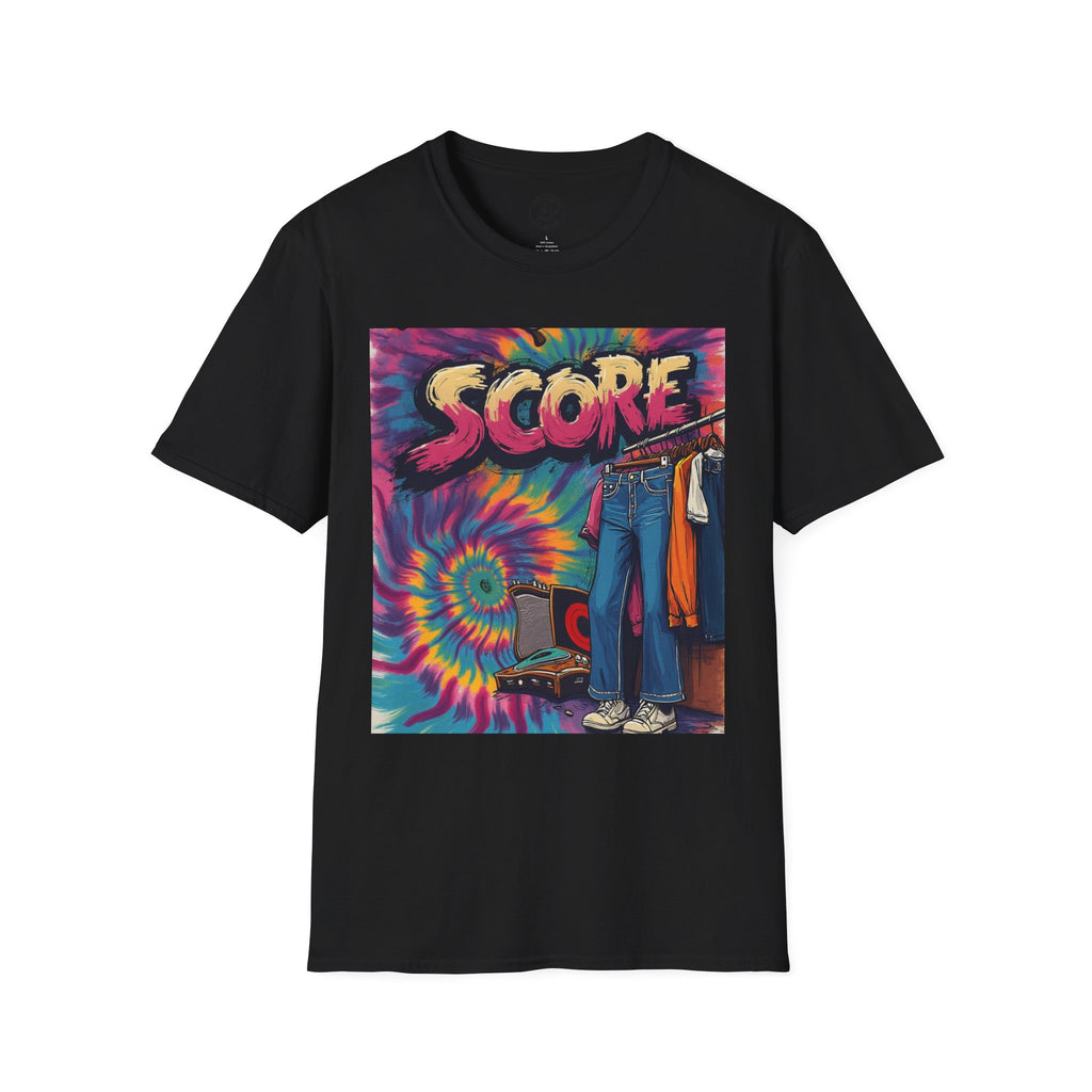 Retro Tie-Dye "Score" Graphic T-Shirt